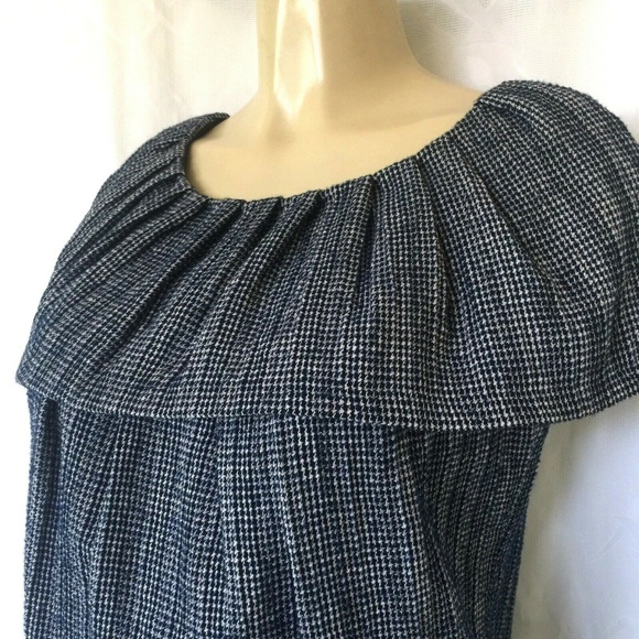 PORTS 1961 Dress Shift Wool Navy White Houdstooth - Picture 4 of 8